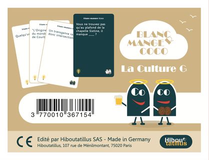 Jeu de Cartes Blanc Manger Coco - Extension La Culture G Ambiance -  UltraJeux